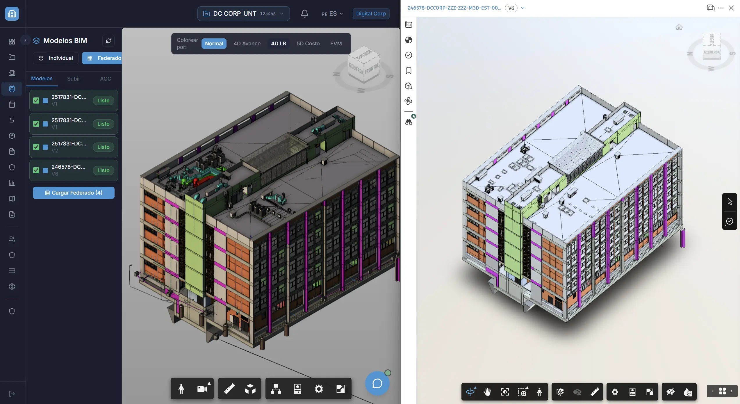 Vista 3D Federada BIM Viewer DCM